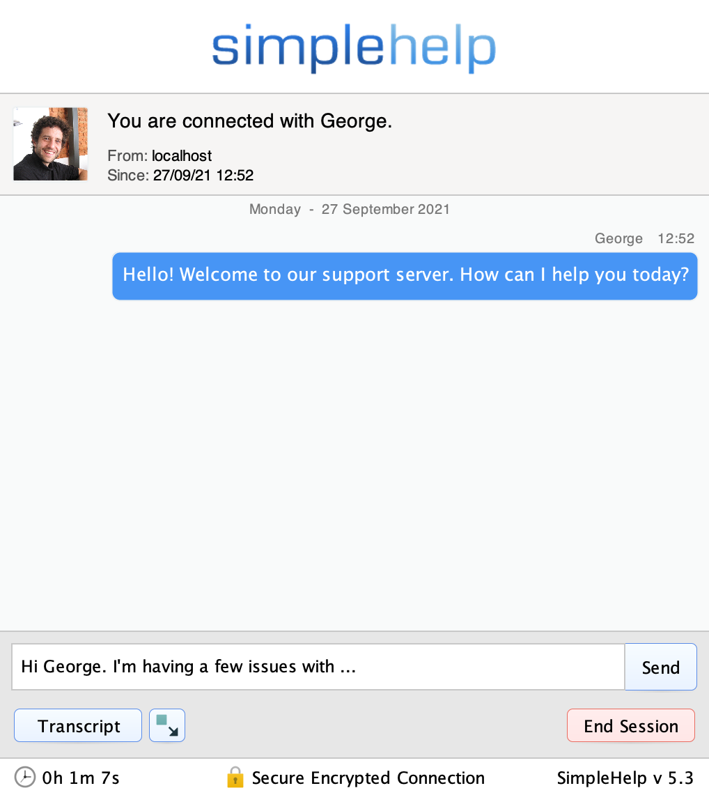 Remote Support Screenshot